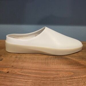 Wolf & Shepherd Mens Cruise Mule White Vanilla Leather Slip On Shoes Size 13